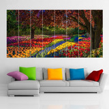 Cuadro Poliptico Flores Colores Primavera Xxl Art 192x100cm