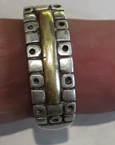 Anillo Plata 925 Y Oro 18 K 