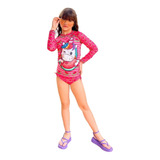 Roupa Infantil Moda Praia Mar Proteção Uv50 Solar Rapunzel 