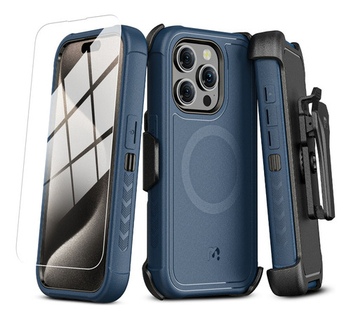 Funda Para iPhone 15 Pro Max (6.7) Clip + Vidrio Templado 