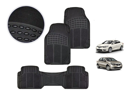 Cubre Alfombra Auto Goma Pesada 4 P P/ Renault Fluence Logan