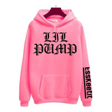 Moletom Rosa Lil Pump Gangsta Rapper Excelente Linda Blusa