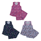 3 Pijama Infantil Regata Feminino Baby Doll Menina 1 - 2 - 3