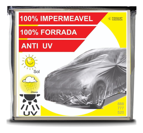 Capa De Chuva Para Carro Vw Novo Polo Anti Uv Forrada +