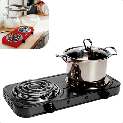 Fogareiro Elétrico Cooktop Camping 2000 Watts 2 Bocas