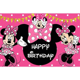 Fondo Telón Minnie Mouse Decoración Fiesta Cumpleaños 120x80