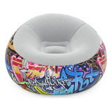 Sillón Inflable Puff Bestway Graffiti 112x112x0,66cm 75075