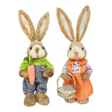 Figura Navideña Con Diseño De Pajita De Conejo De Pascua, 2