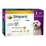 Simparic Cães 2,6kg Até 5kg 10mg Antipulgas - 3 Comprimidos