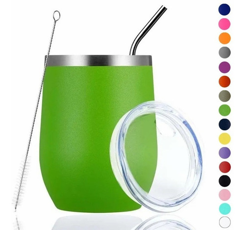 Vaso para Café con Tapa Atmos Homeware color Verde de Plástico 16 OZ  Paquete de 10 Vasos