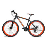 Bicicleta Roadmaster Stom Rin 29  Marco En Aluminio Cambios Shimano Tourney De 21 Velocidades Freno De Disco Suspension Con Bloqueo Al Hombro Rines Triple Pared Talla L Color Negro -naranja