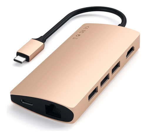 Hub Adaptador V2 Usb-c Hdmi 4k Usb 3.0 Red Sd Msd - Satechi