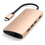 Hub Adaptador V2 Usb-c Hdmi 4k Usb 3.0 Red Sd Msd - Satechi