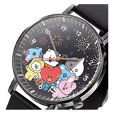 Reloj De Cuarzo Bts Analogico Modelo Bt21 Color Negro