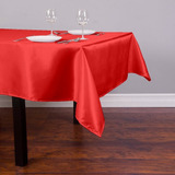 Toalha De Mesa Retangular 2,00x1,50 Cetim 6 Lugares Cor Vermelho