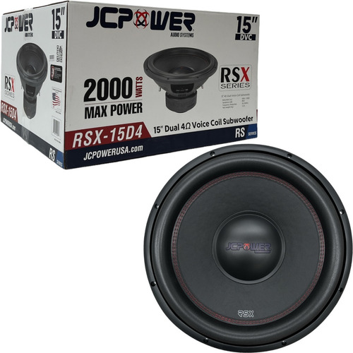 Subwoofer Jc Power Rsx-15d4 15 Pulgadas 2000w Doble Bobina