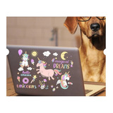 Kit Stickers Laptop 14 15 16 Pulgadas Unicornios 