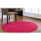 Tapete Redondo Sala Quarto Menina Classic 200cm Rosa Pink