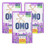 Kit 3 Lava Roupas Líquido Omo Lavanda Sachê Econômico 900ml