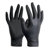 Caja 100 Guantes De Nitrilo Negros Desechables Talla S M L 