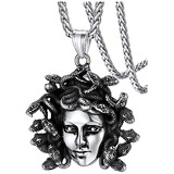 Collar Con Colgante De Medusa Para Mujeres Y Hombres, Acero 