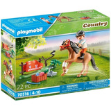 Playmobil Country Fazenda - Pôneis Cavalo Connemar 22 Peças