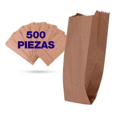 APSA | Bolsa De Papel Kraft | Color Natural Biodegradable | No.2 Tamaño Intermedio | Bolsas Papel Kraft Ideal Para Comida Regalos Joyería | Paquete 500 Piezas Fondo Común | Para Negocios Y Papelerías | MercadoLibre
