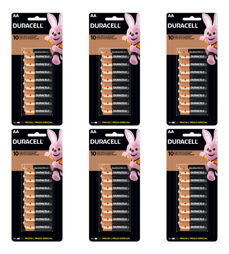 Pilha Alcalina Aa Duracell 96 Unidade Econopack Cartela C/16