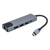 Adaptador Hub Usb-c » Hdmi 4k, 2 Usb 3.0, Rj45 10/100, Usb-c