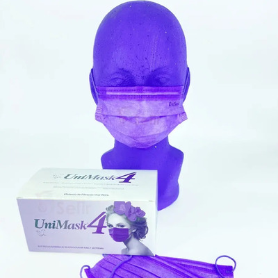 Cubrebocas Lila UniSeal 4 Capas con Ajuste Nasal Pack 50 | Envío gratis