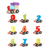 Juguete Didáctico Montessori Madera Niños Tren Con Números