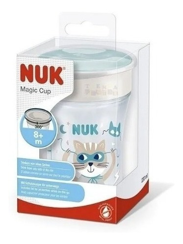 Vaso Nuk Bebe Magic Cup 250 Ml +8 Meses 360 Antigoteo