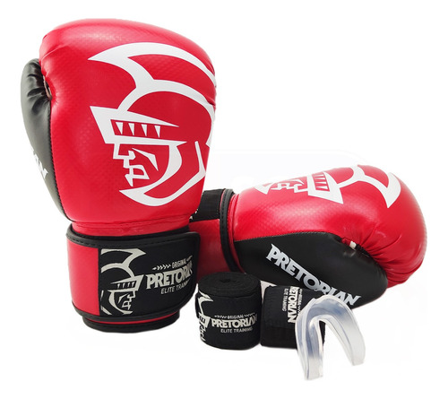 Kit Luva Pretorian Elite Boxe Muay Thai + Bandagem + Bucal