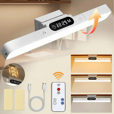 Vanance® Lámpara De Pared Giratoria Multiforma Lampara Led Con Reloj Usb Recargable Ajustable Con Táctil Y Remoto 3 Modos Luz Cálida Blanca Neutra Luz De Led Clóset Blanco