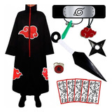 Kit Manto Akatsuki Anel Itachi Cosplay Anime Naruto Infantil