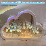 Luz Nocturna Con Espejo De Tulipán De Nube Para Dormitorio Z Color De La Estructura Púrpura