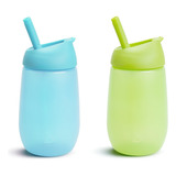 Munchkin Simple Clean Straw Cup, 10 Onzas, Paquete De 2, Azu