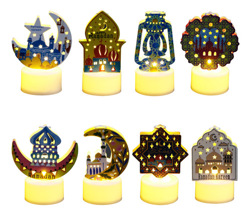 8 Mini Faroles De Vela De Ramadán Mubarak, Mezquita De Fre.