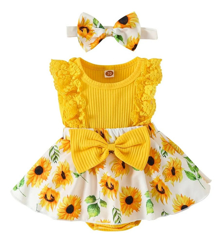 Vestido De Encaje Para Bebé Niña Recién Nacida