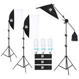 Kit Iluminação 3 Softbox 50x70 Girafa 3 Lampadas 45w 5500k