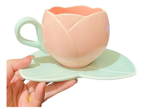 Taza Tulipán Niña Rosa, Taza Y Platillo Taza De Té