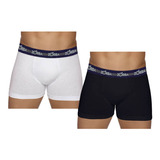 Kit 2 Cuecas Branco/preto Zorba 0702 Boxer