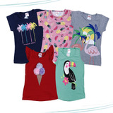 Roupa Infantil Kit 10 Blusa Regata Menina Tam. 1 Ao 8 Promo