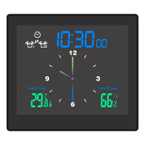 Reloj De Pared Digital Baño Lcd Temp/hum Dual Alarma