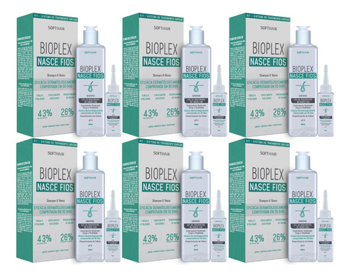 Bioplex Nasce Fios Shampoo+tonico Softhair 6 Unidades