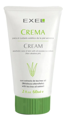 Crema Piel Acne Exel Con Extracto Tea Tree Mineral Oil Skin Care Skincare Anti Imperfecciones Puntos Negros Espinillas Cicatrices Con Color