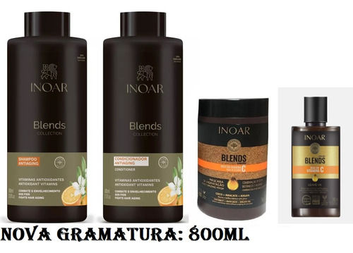 Shampoo 1l, Condicionador 1l, Máscara 1kg, Leave-in 300ml