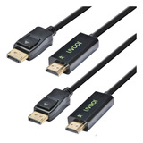 Cable Displayport A Hdmi 4k De 10 Pies, Paquete De 2 Unidade