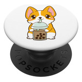 Kawaii Cute Boba Corgi Dog Classic Bubble Pearl Tea Popsocke