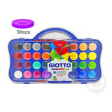  Aquarela Giotto 36 Cores Pastilha 30mm + 2 Pincéis 